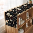 thumbnail image 6 of Vintage Black Floral 70 Inch Table Runner, Spring Seasonal Botanical Blooms Farmhouse Dresser Scarf Cotton & Linen Tablerunner for Dining/Kitchen Island/Holiday Party Décor 13" x 70", 6 of 9