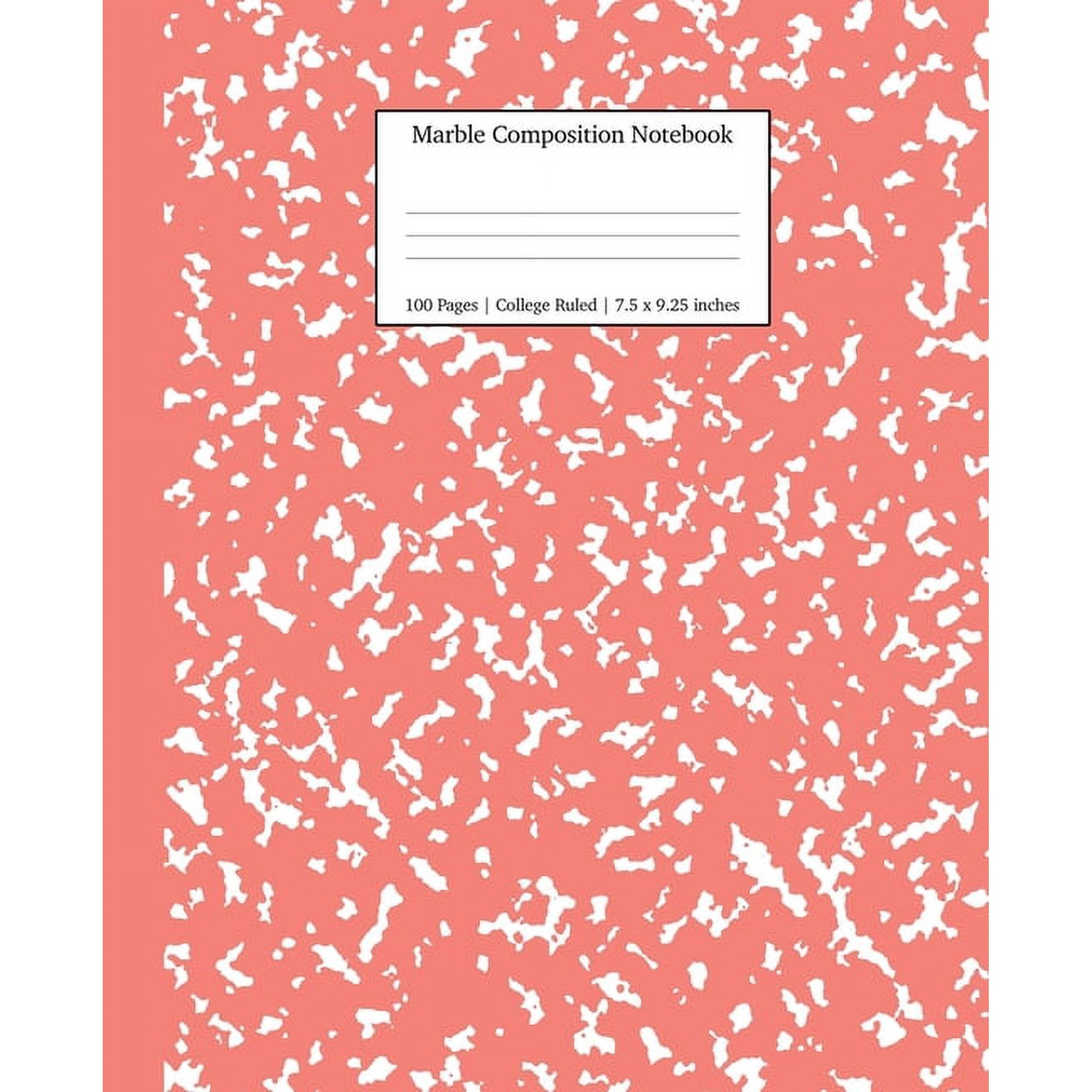 Notebooks College Ruled Marble Composition Notebook College Ruled: Coral Pink Marble Notebooks School Supplies Notebooks for School Book 9 (Paperback)