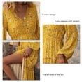 thumbnail image 4 of Women Floral Dress Women Long Dress Long Lantern Sleeve Flounces High Waist Left Side Slit For Party ANGGREK Ropa, 4 of 6
