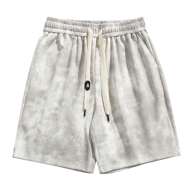pstuiky Pantalones cortos de gimnasio, Pantalones cortos de cintura elástica con cordón teñido anudado para hombre, versátiles y de moda para el tiempo libre Pantalones cortos para correr para hombre