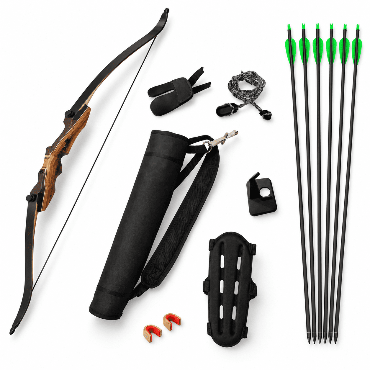 35 LB. Right Hand 62 Inch Takedown Recurve Bow Archery Set for Adults Teens