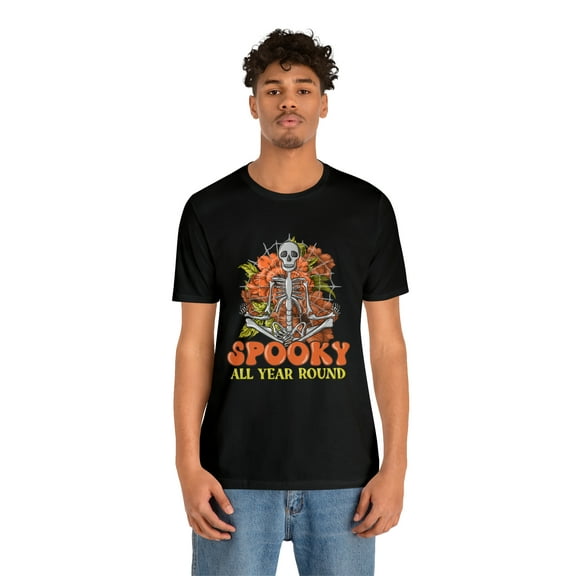 Spooky All Year Round Halloween Streetwear Unisex Jersey Short Sleeve Tee