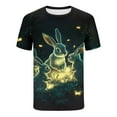thumbnail image 4 of Mens Camisetas Casual Cuello Redondo Pascua Impresión Suéter, Pantalones Cortos Deportivos Mangas Blusa, 4 of 5