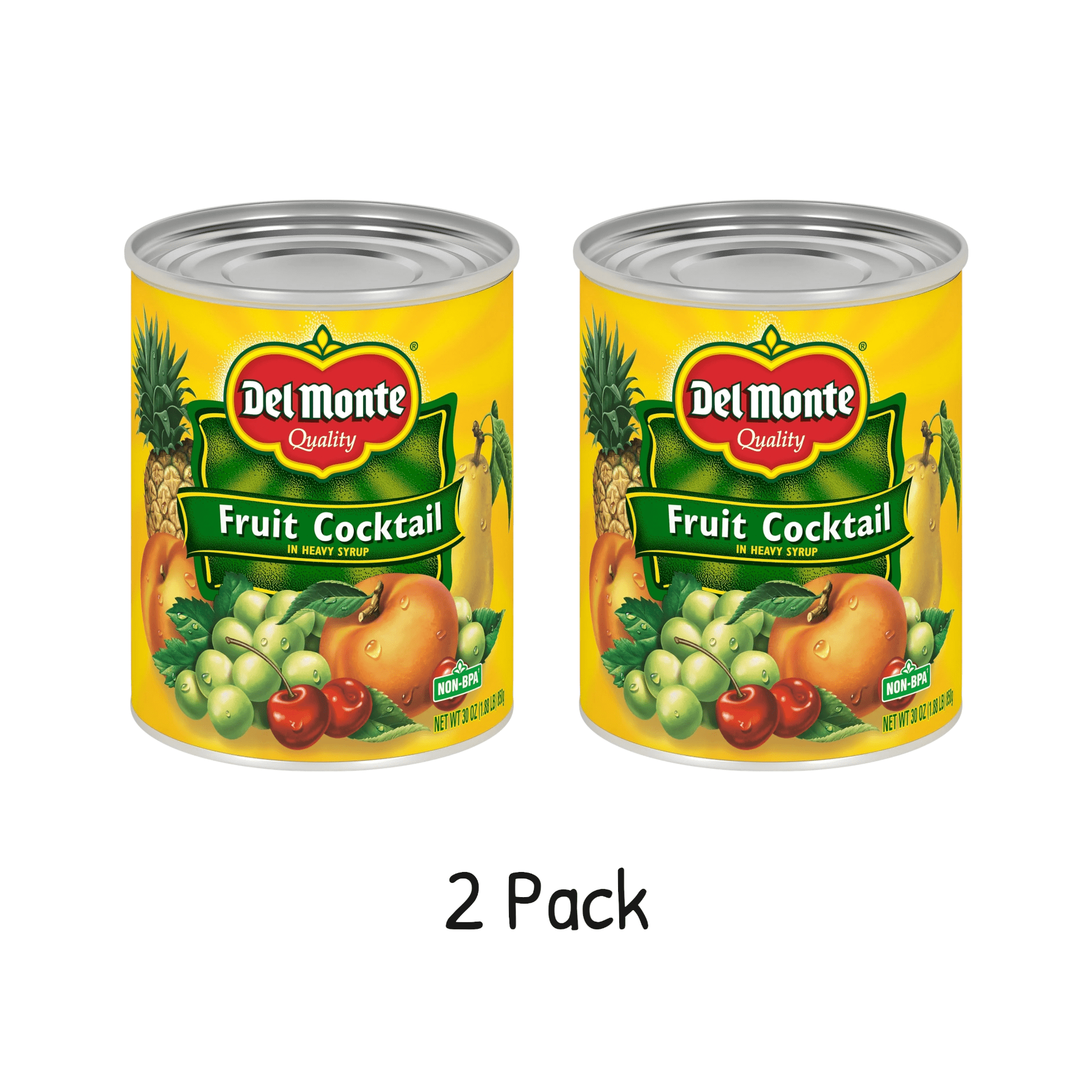 ( 2 Pack ) Del Monte Quality Fruit Cocktail in Heavy Syrup, 30 oz