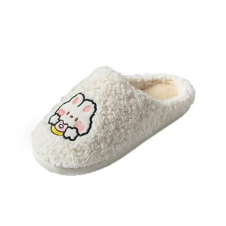 

nsendm Warming Slippers for Women Microwave Women Slippers Autumn And Winter Fashion And Womens Suede Slippers White 7