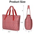 thumbnail image 3 of Tote Bag for Women - Red Christmas Knitted Pattern Shoulder Bag - Large Utility Work Duffle Bag with Zipper Handbag for Travel, Work, Sprots, 3 of 5