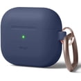 thumbnail image 1 of AmPm Silicone Case Compatible with AirPods 3 Case Cover - Compatible with AirPods 3rd Generation, Carabiner Included, Supports Wireless Charging, Shock Resistant, Full Protection (Sand Pink), 1 of 8