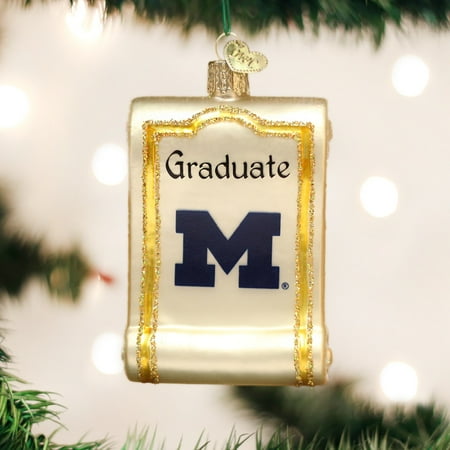 Old World Christmas University of Michigan Wolverines Diploma Ornament 60712 New - Walmart.com