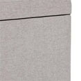 thumbnail image 4 of Cosmopolitan Ottomane de Rangement Rectangulaire de 34 Po L en Tissu Aspect Lin Gris Nuage, 4 of 6
