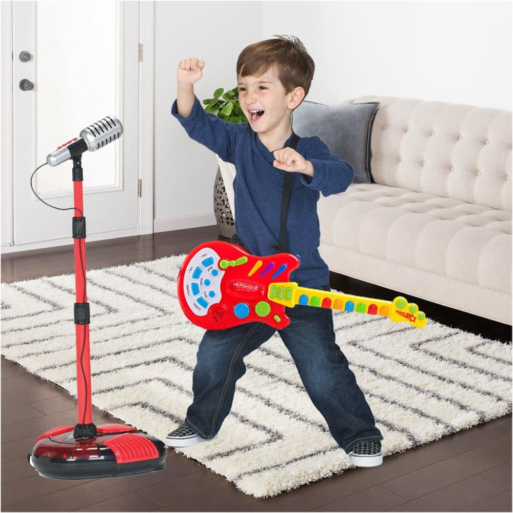 Dimple Toy Electric Guitar with Sound & Lights, 20+ Interactive Buttons, Levers & Play Modes for Kids