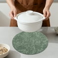 thumbnail image 4 of Unique Bargains Set of 6 Leather Round Placemats for Kitchen Dining Table Green, 4 of 6