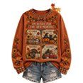 thumbnail image 2 of Women's Sweatshirt Crew Neck Long Sleeve "I'M READY FOR THE 'BER MONTHS" Pullover Cozy Autumn Book Pumpkin Spice Latte Graphic Loose Casual Tops Ginger XXL, 2 of 4