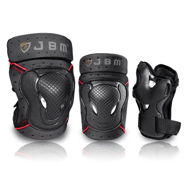 JBM BMX Bike Youth/Teen Knee Pads and Elbow Pads with Wrist Guards (6