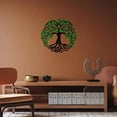 thumbnail image 2 of Árbol de la vida, decoración de pared de metal, obra de arte de hierro, árboles genealógicos redondos hechos a mano de 11,81 pulgadas, obras de arte para colgar en la pared de metal, 2 of 5