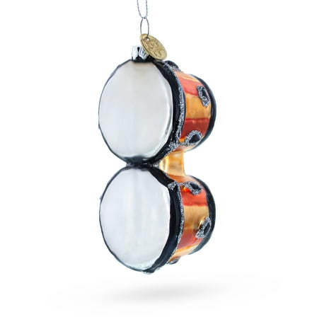 Rhythmic Bongo Drums Glass Christmas Ornament