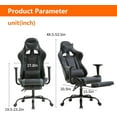 thumbnail image 7 of Gaming Chair with Footrest, Ergonomic Home Office Chair with Lumbar Support & Headrest Pillow, Height Adjustable Swivel Recliner Racing Computer Video Game Chair, Grey, 7 of 7