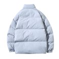 thumbnail image 4 of Gibobby Abrigos de invierno para hombre Abrigos informales de Color sólido para hombre, chaqueta con bolsillo y cremallera, abrigo cálido de manga larga(Azul,G), 4 of 5