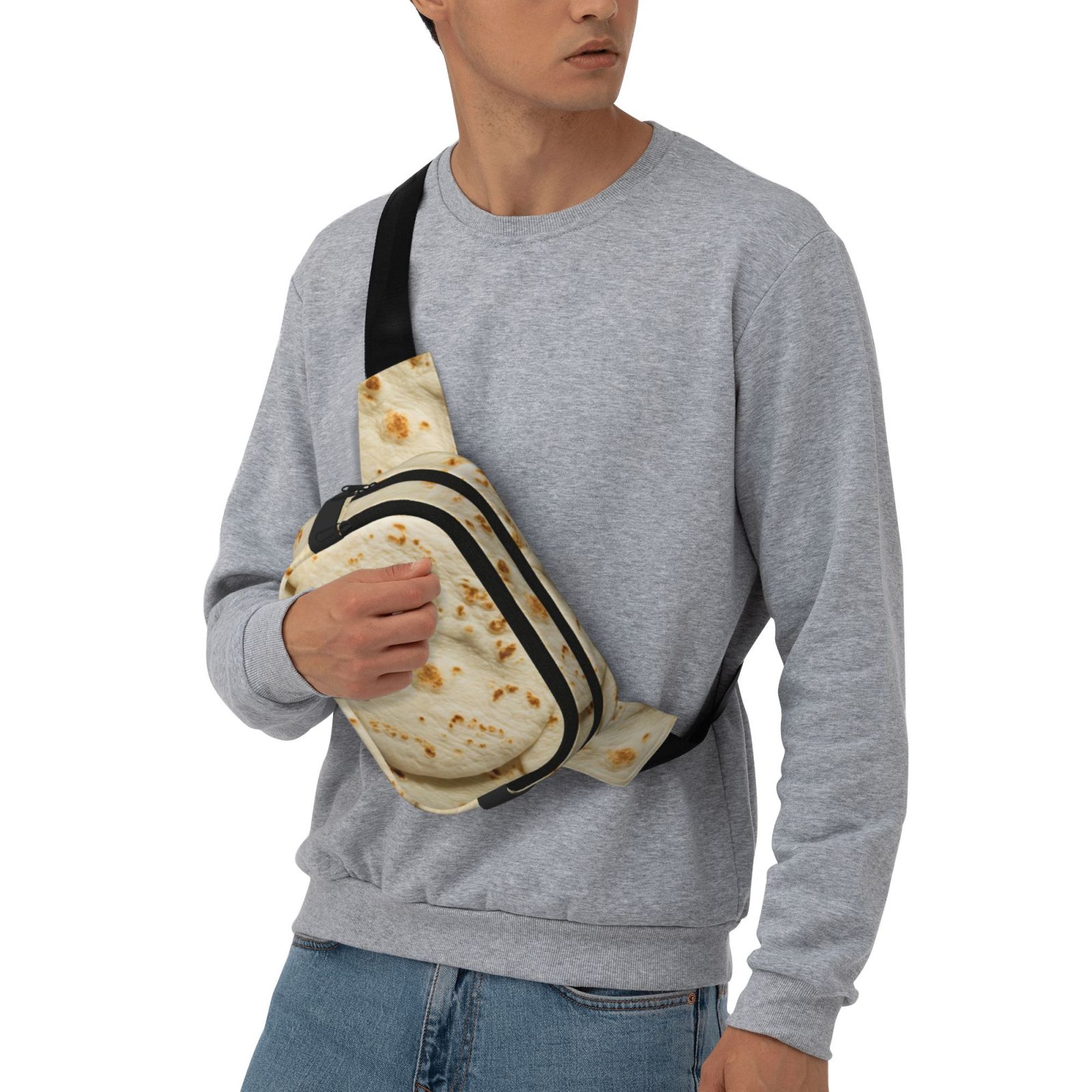 Kdxio Taco Tortillas Crossbody Double Layer Waist Bag Belt Bag for Unisex Fanny Pack Fashion Waist Packs for Hiking Running Shopping Traveling