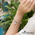 thumbnail image 2 of 555Jewelry Stainless Steel Flexible Snake Chain Cubic Zirconia Small Cross Charm Bracelets for Girls & Women, Strong Magnetic Clasp, Silver, 2 of 5