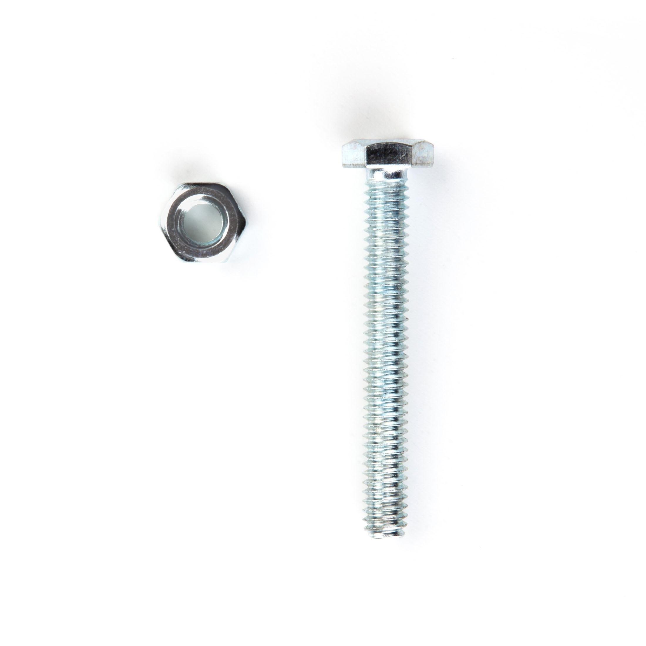 (4 pack) Hillman Hex Bolts and Nuts, 1/4-20" x 2", Steel, Zinc Finish, Silver, 3 sets
