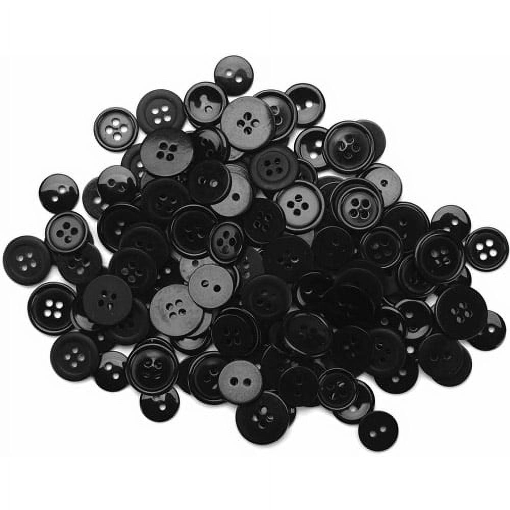 (5 pack) Favorite Findings Black Basic Round Sew Thru Buttons, 130 Count