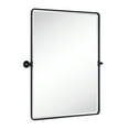 TEHOME Farmhouse Pivot Rectangle Bathroom Mirror Black Metal Framed