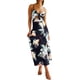 thumbnail image 1 of Vestido sin espalda con tirantes finos y estampado floral para mujer, vestido largo ajustado con tirantes divididos, vestido largo sin mangas con agujeros para verano, XL ER, 1 of 5
