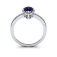 thumbnail image 4 of SuperJeweler 1 Carat Pear Shape Amethyst and Halo Diamond Ring In Sterling Silver For Women, 4 of 6