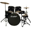 Rise by Sawtooth Full Size 5-Piece Student Drum Set with Hardware and Cymbals, Pitch Black