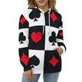 thumbnail image 4 of Checkered Card Suits Men's Women Vintage 3D Hooded Sweatshirt - All-Season Loose Fit Streetwear, 4 of 6