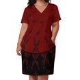 thumbnail image 3 of Vestido de verano holgado con bolsillos para mujer ropa informal con estampado de estrellas nocturnas color marrón, 3 of 7