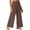 Coffee, variant on Diufon Linen Pants Women Summer Boho Wide Leg Palazzo Pants Casual Drawstring High Waisted Trousers with Pockets