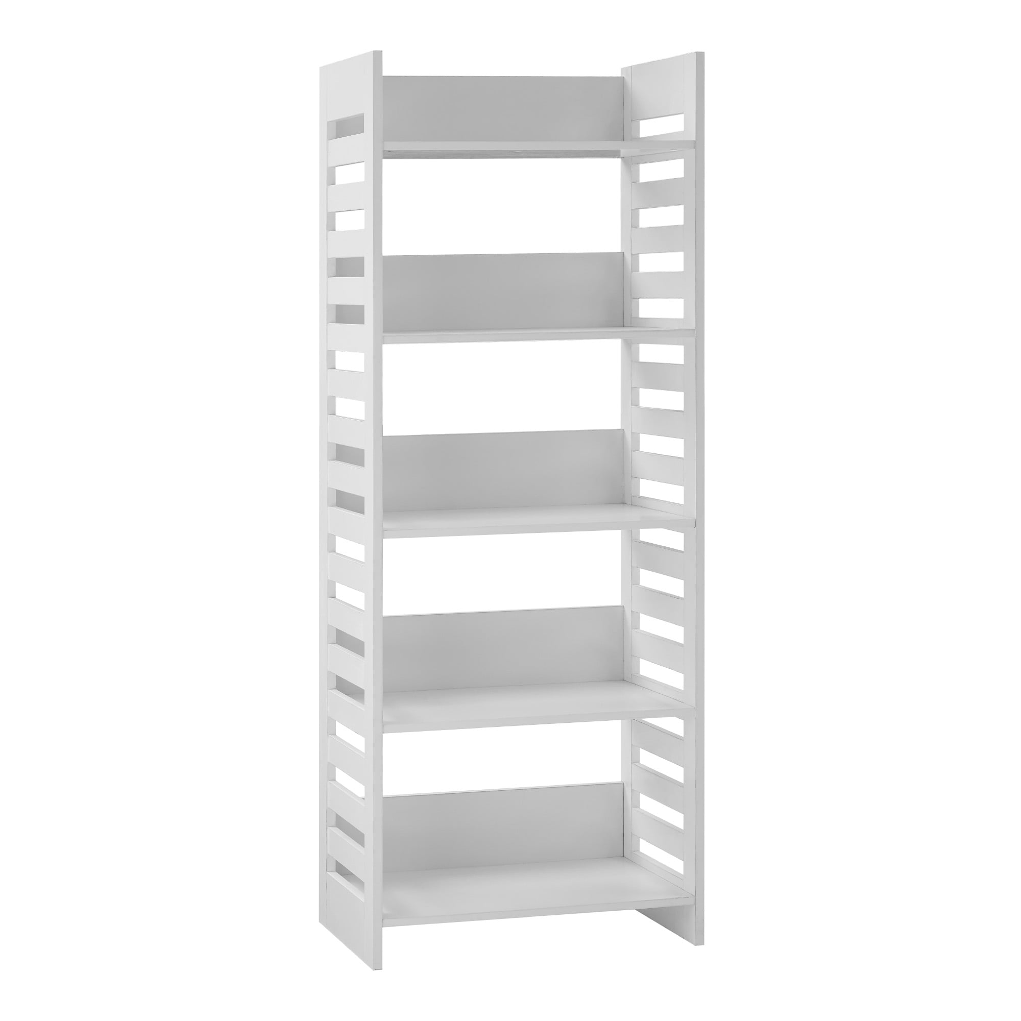 Manor Park Modern Mixed Material 5 Shelf Bookshelf, White