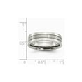 thumbnail image 2 of Mens Chisel Stainless Steel 6mm Grooved Satin and Polished Wedding Band Ring for Men, 2 of 7