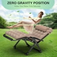 thumbnail image 6 of PNKKODW 33" XXL Zero Gravity Chair, Reclining Lounge with Removable Cushion & Headrest, Upgraded Lock, Footrest, for Indoor/Outdoor, Khaki, 6 of 8