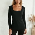 thumbnail image 2 of kaprioy Womens Boat Neck Tops Casual Fitted Tee Shirts Solid Color Fall Basic Clothes Long Sleeve Shirts Women's Long Sleeve Top Side Ruched Shirt, 2 of 6