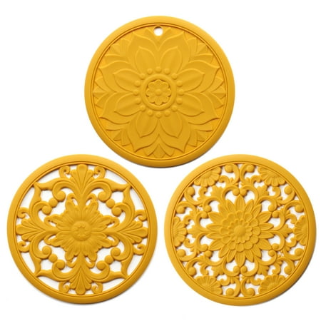 

Qepwscx kitchen Gadgets Best Sellers 2022 Under 15 Kitchen Gadgets Best Sellers 2022 Non-Slip Carved Potholders Kitchen Heat Protection Pad For Countertop Set Of 3 Cooking Gadg