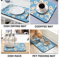thumbnail image 4 of 2 Pack Washable Rubber Daisy Cute Floral Dish Drying Mats for Kitchen Counter Home Large Coffee Bar Pad Accessories and Decor for Utensils Stemware (2pcs 19.5''x12''), 4 of 6
