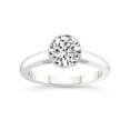 thumbnail image 1 of 3 Carat | IGI Certified Round Shape Lab Grown Diamond Engagement Ring For Women | 14K White Gold | Lab Created Bezel Set Solitaire Diamond Engagement Ring | FG-VS1-VS2 Quality, 1 of 6