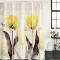 thumbnail image 2 of Yellow Flower Bathroom Shower Curtains with 12 Hooks Polyester Waterproof Shower Curtain for Stalls and Bathtubs Farmhosue Country Vintage Butterfly Floral Decorative Bathroom Curtain 66x72 Inches, 2 of 8
