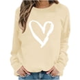 thumbnail image 5 of Craaazy Valentines Shirt for Women Round Neck Heart Printed Sweatshirt Long Sleeved Tops Gifts, 5 of 9