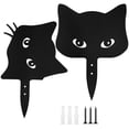 thumbnail image 2 of Adorable Garden Yard Art Decor, Peeping Cat Statues in Black, 2 Pcs Anti-Rust Coated Cat Sculptures, Farmhouse Decor Gifts for Cat Lovers, 2 of 7