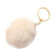 thumbnail image 2 of Linyer Fuzzy Ball Keychain Supple Comfortable Lovely Key Rings Adorable Practical Key Chains Women for Children Adults Elderly Students Beige 10cm, 2 of 6