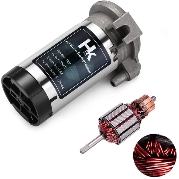 HK Replacement Air Compressor, 12V 150db Air Pump for Horn, Super Loud Car Horn Compressor Kit Chromed Zinc Single