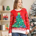 thumbnail image 3 of Ugly Christmas Sweaters for Women Men,Light Up Christmas Sweater,Funny Christmas Tree Red Unisex Xmas Sweaters for Couples, 3 of 6