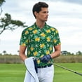 thumbnail image 6 of Balery Tropical Fruit Printed Men’s Short Sleeve Polo Shirt, Midweight Men's Shirt,Golf Polo shirts -X-Large, 6 of 9