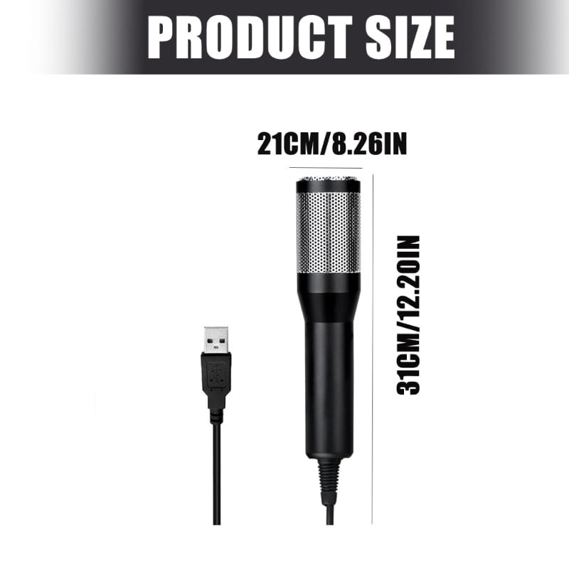 Professional Condenser Microphone Computer Laptop Recording Gaming Mic Speaker for Singing Streaming Accessories