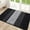Black, variant on Buganda Striped Indoor Doormats, Absorbent Trapper Dirt Door Mats, Non-Slip Low Profile Inside Door Rugs for Entryway, 20x32, Grey
