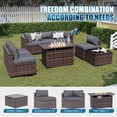 thumbnail image 5 of Sunmthink 8-Piece Outdoor Patio Furniture, Patio Furniture Sets with Fire Pit, Wicker Outdoor Conversation Set and Waterproof Cover, 5 of 9