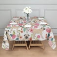 thumbnail image 3 of Pugs and Pioneer Flower Square Tablecloth,Waterproof Square Table Cover,Wipeable Spillproof Washable Table Cover for Home Kitchen Party Decor 60"x60"(152x152cm), 3 of 6